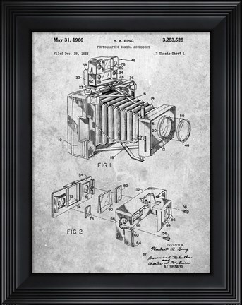 Framed Photographic Camera Accessory Patent - Slate Print