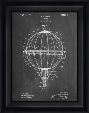Framed Balloon Patent - Chalkboard Print