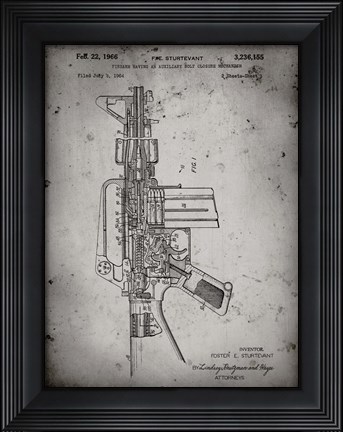 Framed Firearm With Auxiliary Bolt Closure Mechanism Patent - Faded Grey Print