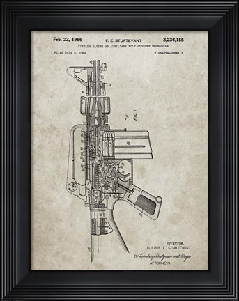 Framed Firearm With Auxiliary Bolt Closure Mechanism Patent - Sandstone Print