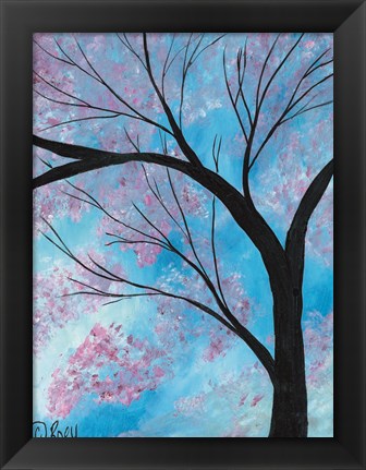 Framed Cherry Blossoms Tree Print