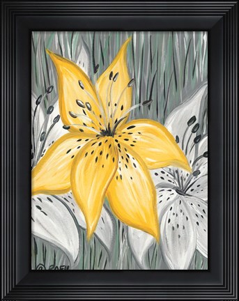Framed Tiger Lily in Yellow Print