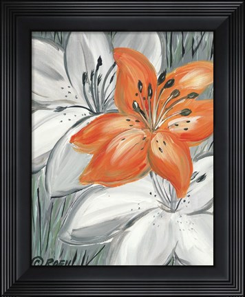 Framed Tiger Lily in Orange Print