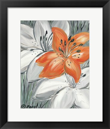 Framed Tiger Lily in Orange Print