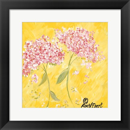 Framed Pink Hydrangeas Print