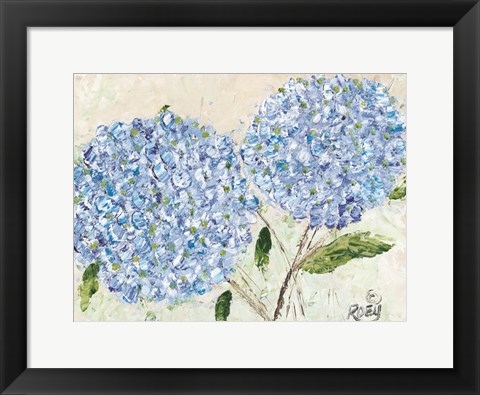 Framed Blue Hydrangeas I Print