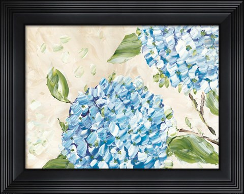 Framed Blue Hydrangeas II Print