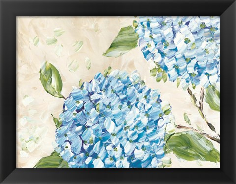 Framed Blue Hydrangeas II Print