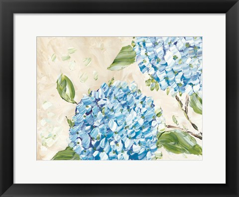 Framed Blue Hydrangeas II Print