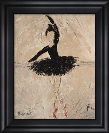 Framed Ballerina with Scarlet Pointe Shoes Print