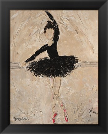 Framed Ballerina with Scarlet Pointe Shoes Print