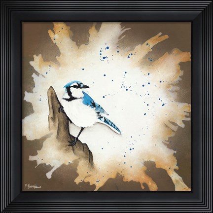 Framed Weathered Friends - Blue Jay Print