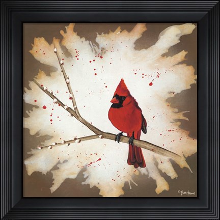 Framed Weathered Friends - Cardinal Print