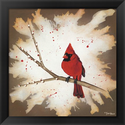 Framed Weathered Friends - Cardinal Print