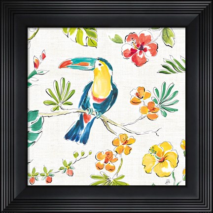 Framed Tropical Oasis V White Print
