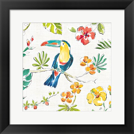 Framed Tropical Oasis V White Print