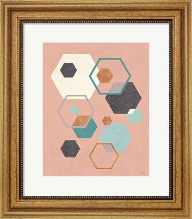 Framed Abstract Geo III Pink Print