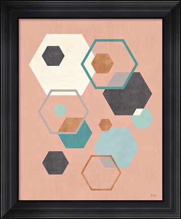 Framed Abstract Geo III Pink Print