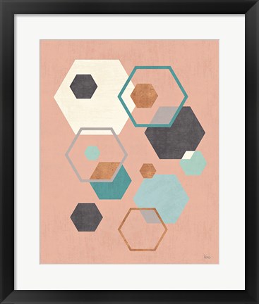 Framed Abstract Geo III Pink Print