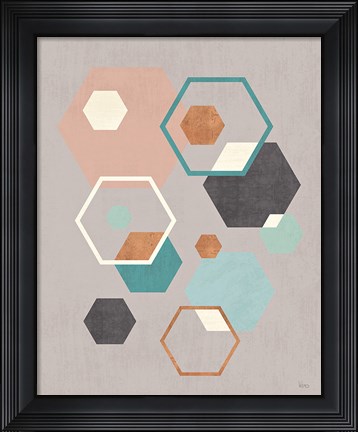 Framed Abstract Geo III Gray Print