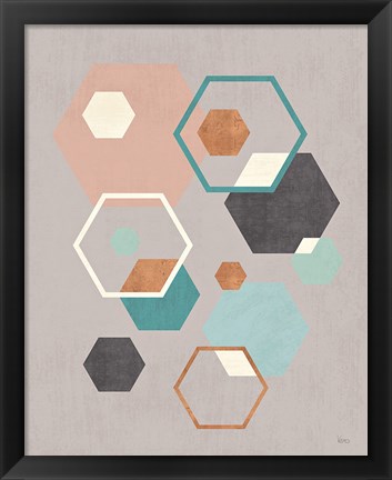 Framed Abstract Geo III Gray Print