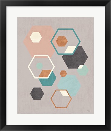 Framed Abstract Geo III Gray Print