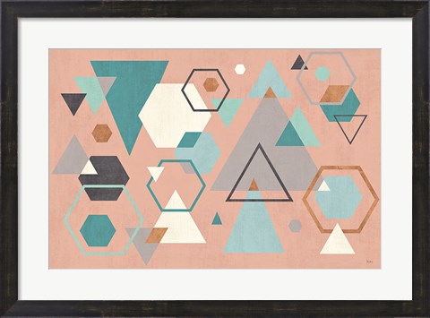Framed Abstract Geo I Pink Print