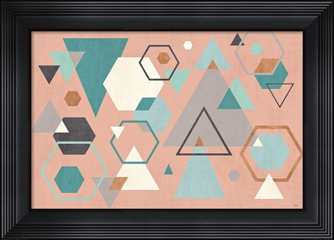 Framed Abstract Geo I Pink Print