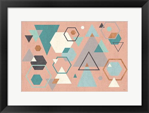 Framed Abstract Geo I Pink Print