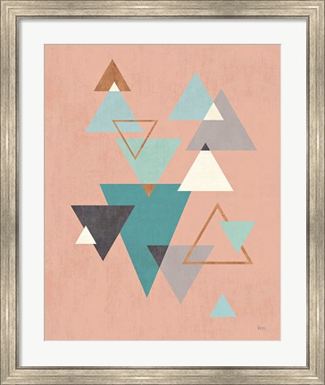 Framed Abstract Geo II Pink Print