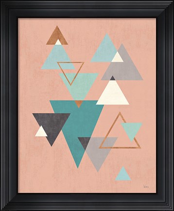 Framed Abstract Geo II Pink Print