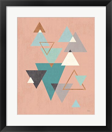 Framed Abstract Geo II Pink Print