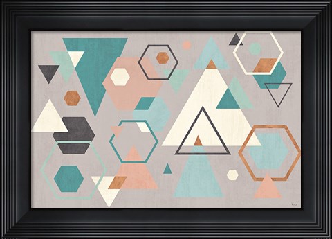 Framed Abstract Geo I Gray Print
