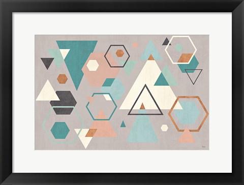 Framed Abstract Geo I Gray Print