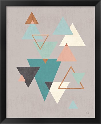 Framed Abstract Geo II Gray Print