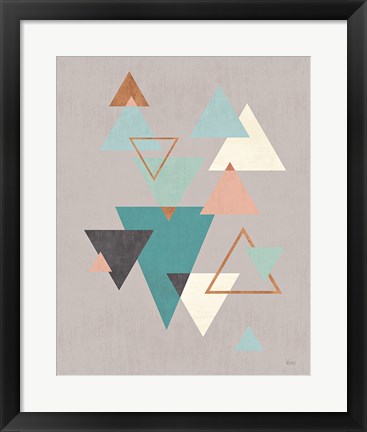 Framed Abstract Geo II Gray Print