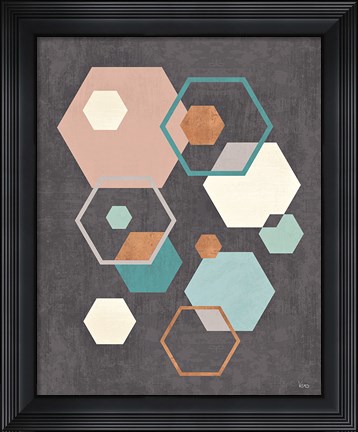 Framed Abstract Geo III Black Print