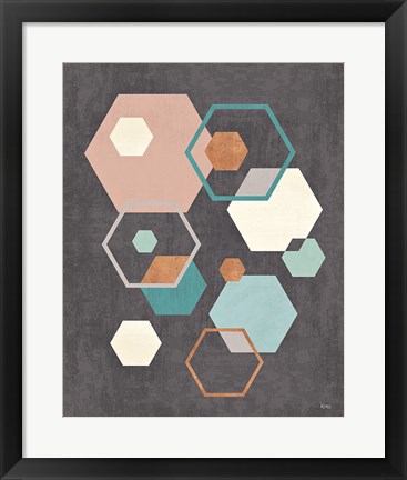 Framed Abstract Geo III Black Print