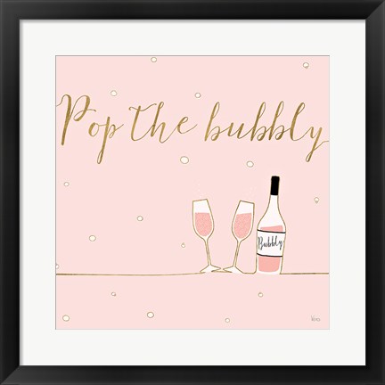 Framed Underlined Bubbly VII Pink Print