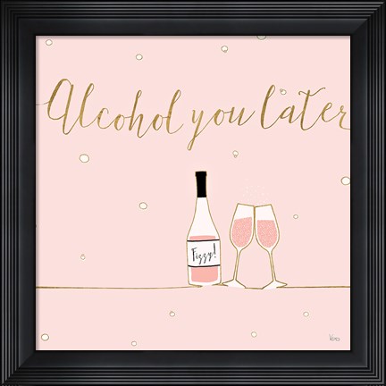 Framed Underlined Bubbly VIII Pink Print