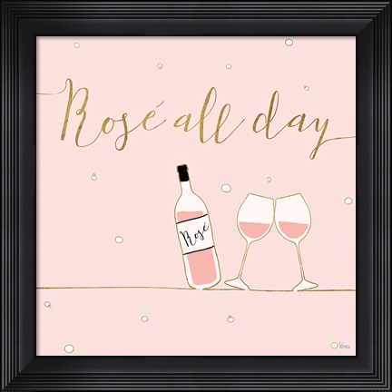 Framed Underlined Bubbly V Pink Print