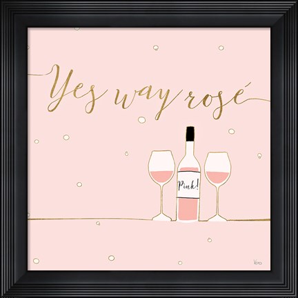 Framed Underlined Bubbly VI Pink Print