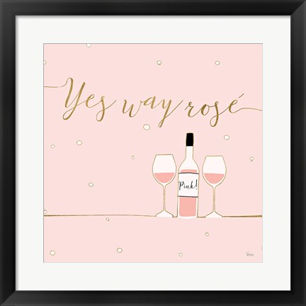 Framed Underlined Bubbly VI Pink Print