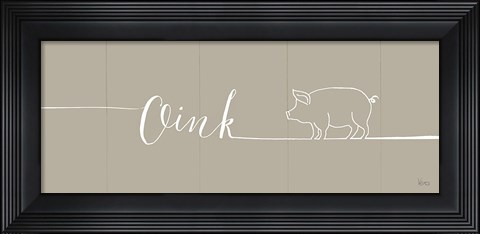 Framed Underlined Farm I Greige Print
