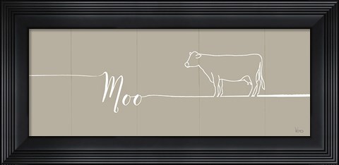 Framed Underlined Farm III Greige Print