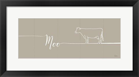 Framed Underlined Farm III Greige Print