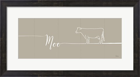 Framed Underlined Farm III Greige Print