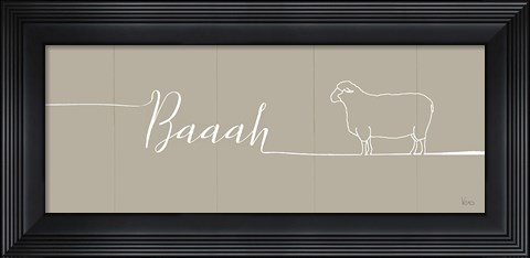 Framed Underlined Farm II Greige Print