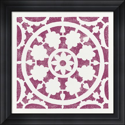 Framed Hacienda Tile VI Print