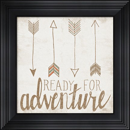 Framed Ready for Adventure Beige Print